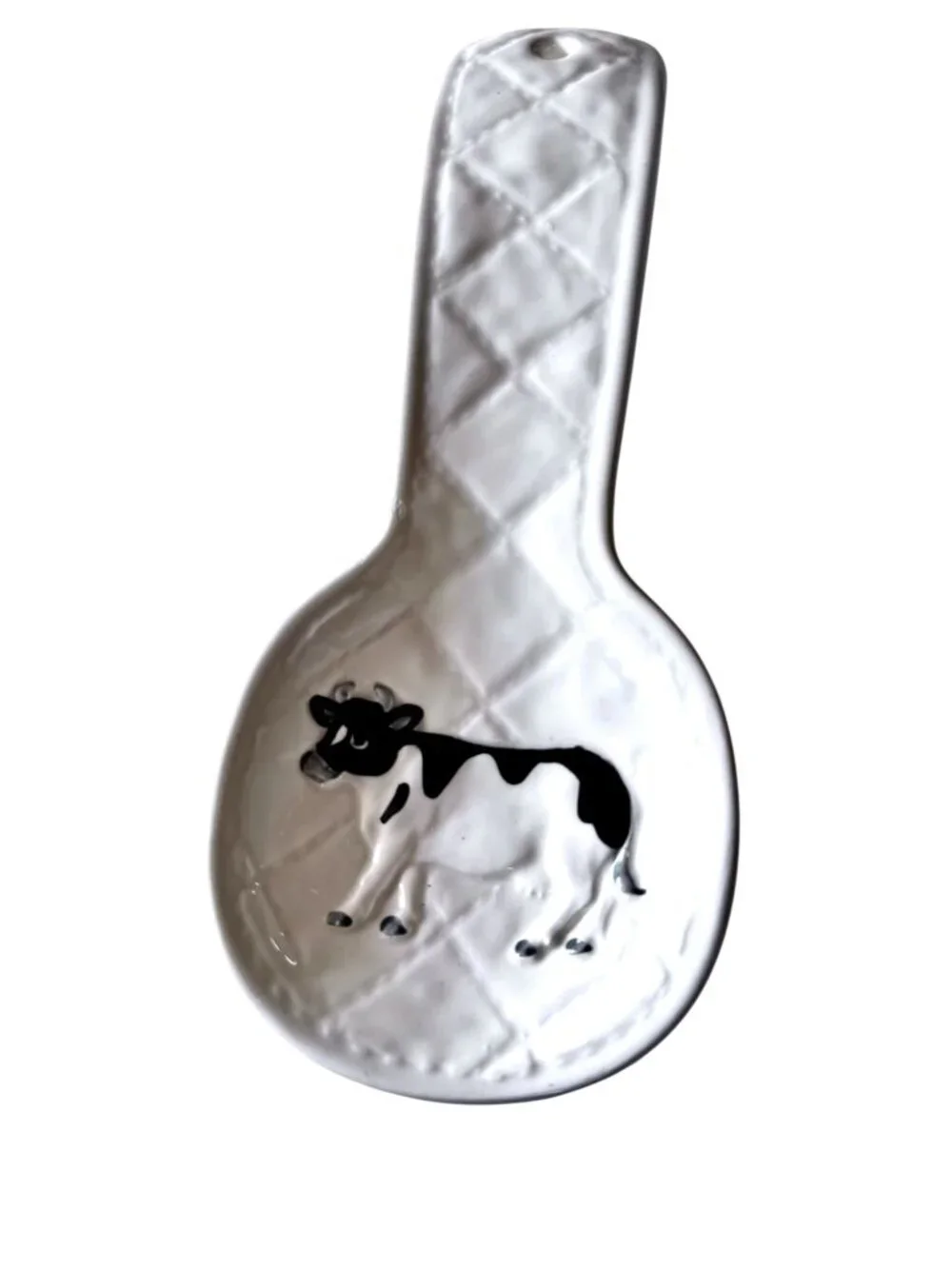 Vintage Otagiri Japan Ceramic Spoon Rest With Cow Design